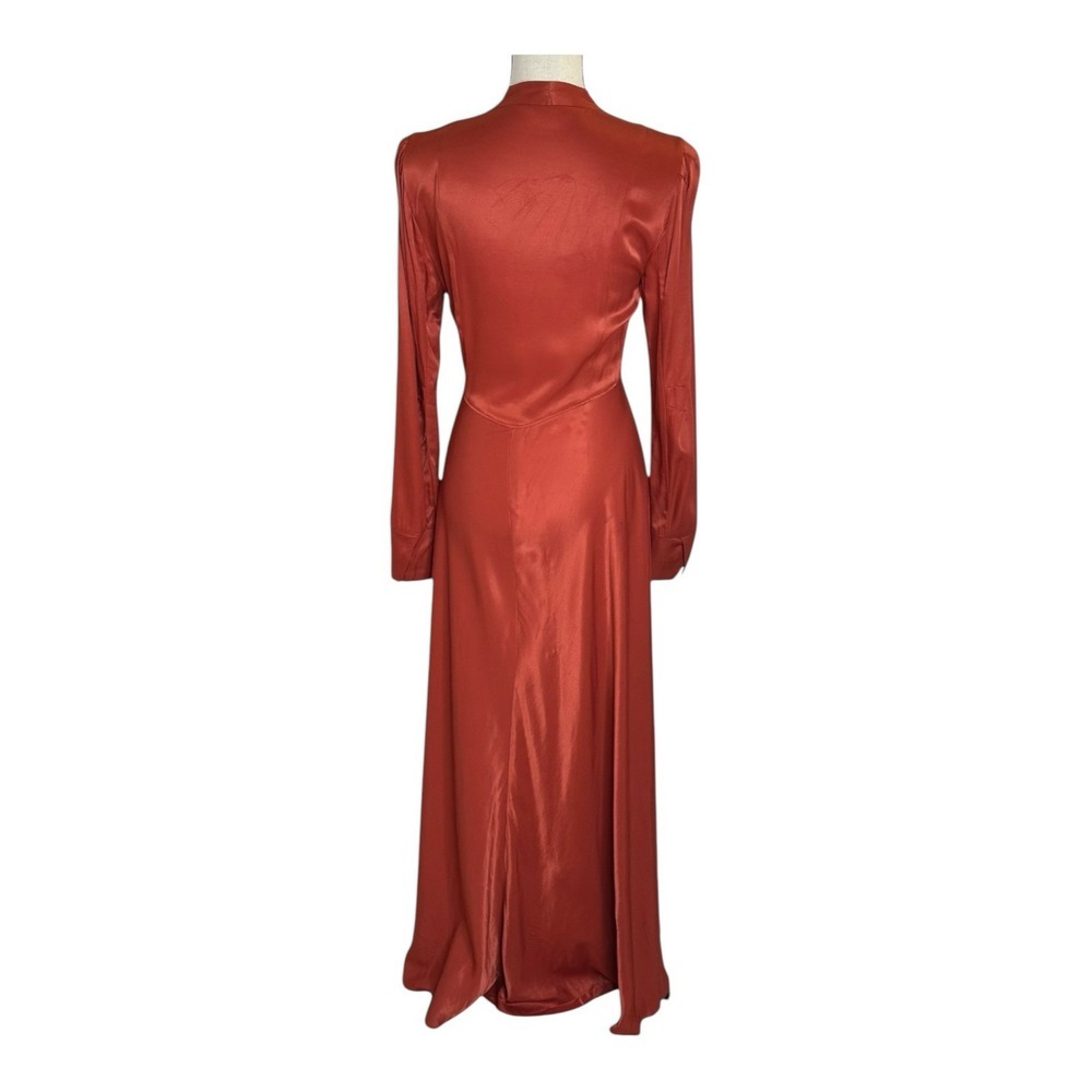 Free People Marilyn Satin Duster Red Tie Waist Long Layering Jacket Size Xs - Picture 5 of 12